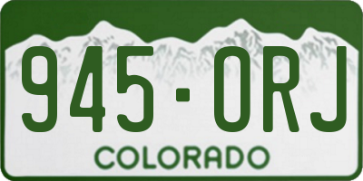 CO license plate 945ORJ