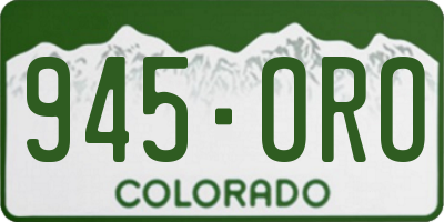 CO license plate 945ORO