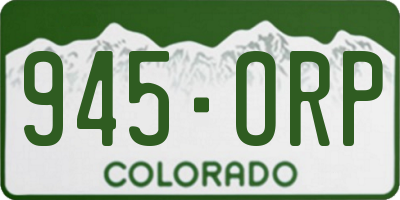 CO license plate 945ORP
