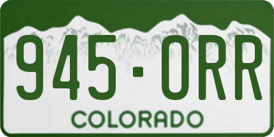 CO license plate 945ORR