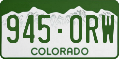 CO license plate 945ORW