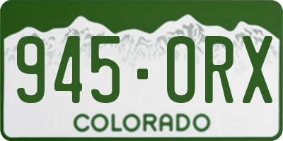 CO license plate 945ORX