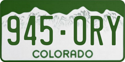 CO license plate 945ORY