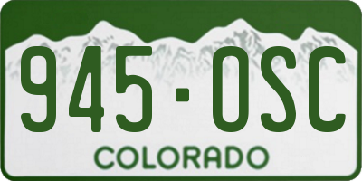 CO license plate 945OSC