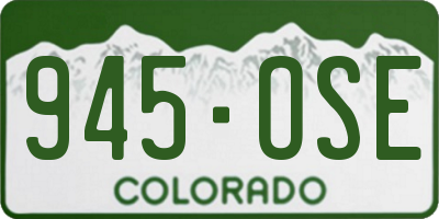 CO license plate 945OSE