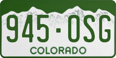 CO license plate 945OSG