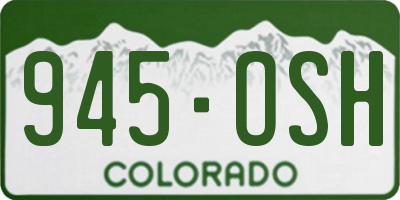 CO license plate 945OSH