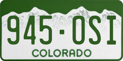 CO license plate 945OSI
