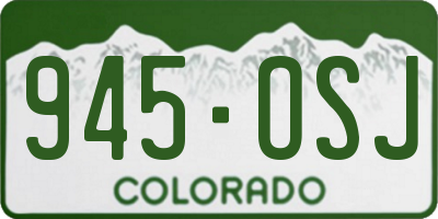 CO license plate 945OSJ