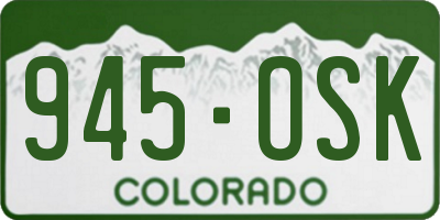 CO license plate 945OSK