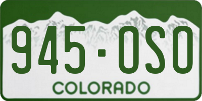 CO license plate 945OSO