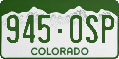 CO license plate 945OSP