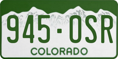 CO license plate 945OSR