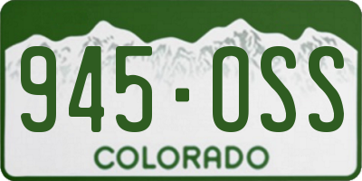 CO license plate 945OSS