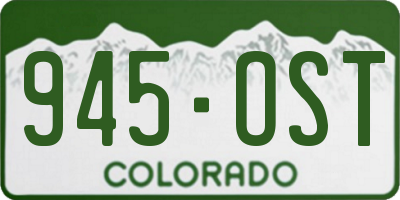 CO license plate 945OST