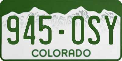 CO license plate 945OSY