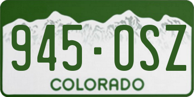 CO license plate 945OSZ