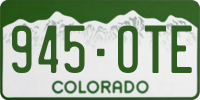 CO license plate 945OTE