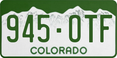 CO license plate 945OTF