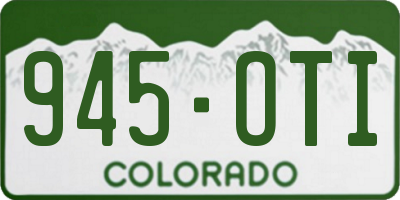 CO license plate 945OTI
