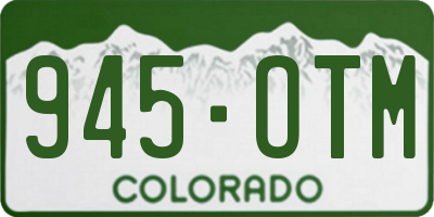 CO license plate 945OTM