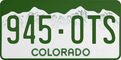 CO license plate 945OTS