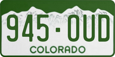 CO license plate 945OUD