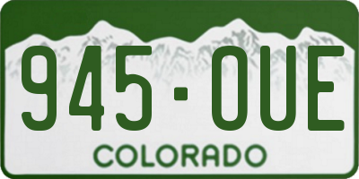 CO license plate 945OUE