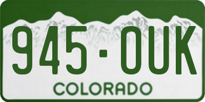 CO license plate 945OUK