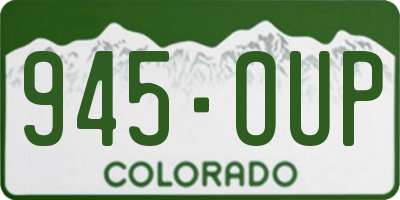 CO license plate 945OUP