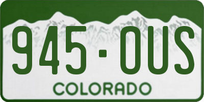 CO license plate 945OUS