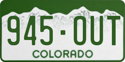 CO license plate 945OUT