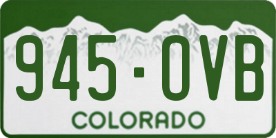 CO license plate 945OVB