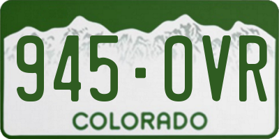 CO license plate 945OVR
