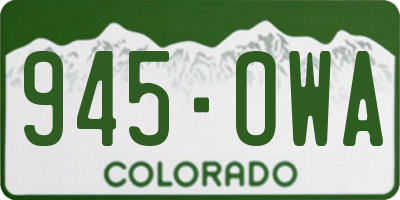 CO license plate 945OWA