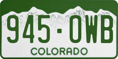 CO license plate 945OWB