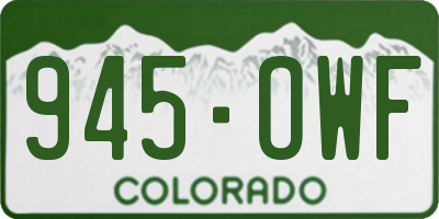 CO license plate 945OWF