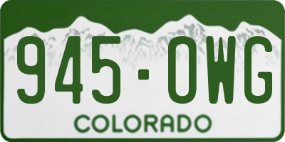 CO license plate 945OWG