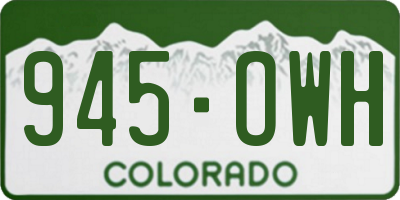 CO license plate 945OWH