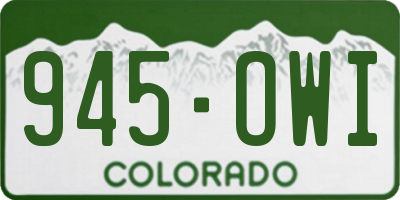 CO license plate 945OWI