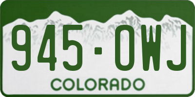 CO license plate 945OWJ