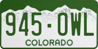 CO license plate 945OWL