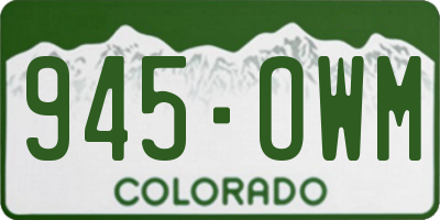 CO license plate 945OWM