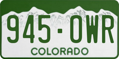 CO license plate 945OWR