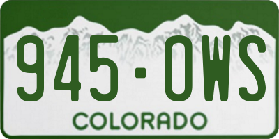 CO license plate 945OWS