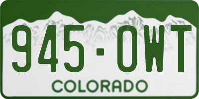 CO license plate 945OWT