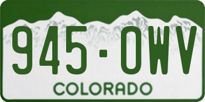 CO license plate 945OWV