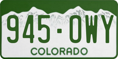 CO license plate 945OWY