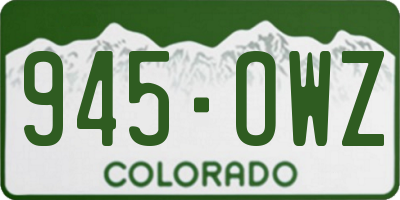 CO license plate 945OWZ
