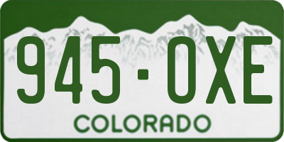 CO license plate 945OXE